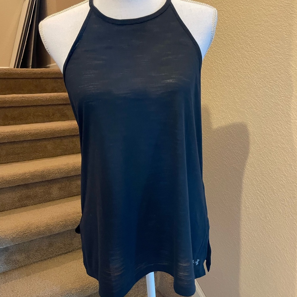 Under Armour Black Asymmetrical Sleeveless Tank Top